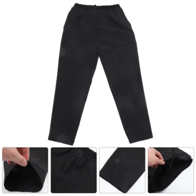 pants men Baggy Chef Pants A Pair of Practical All-black Workwear - Image 1 of 4
