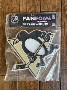 Neu NHL Pittsburgh Penguins 3D Fan Schaum Logo Halter Wandschild Made in USA - Bild 1 von 3