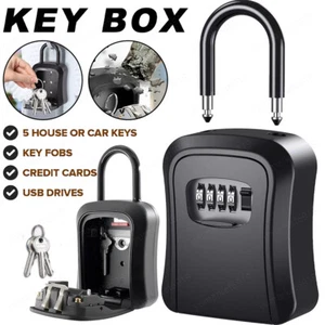 Key Safe 4-Digit Combination Lock Box Wall Mount Storage Safe Security Outdoor - Picture 1 of 13