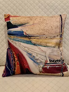 Colorful Modern Art Geometric Decorative Throw Pillow 18x18" Complete Ready! - Picture 1 of 8