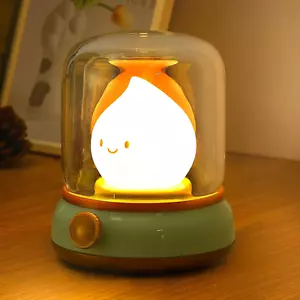 Ghost Campfire Night Light, Small Cute Desk Lamp, Dimmable Cordless Bedside Tabl - Picture 1 of 12