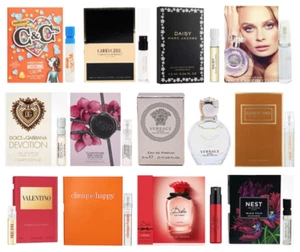 12 Women's Perfume Sample Vial Set includes Versace Eros Pour Femme & Velvet bag - Picture 1 of 3