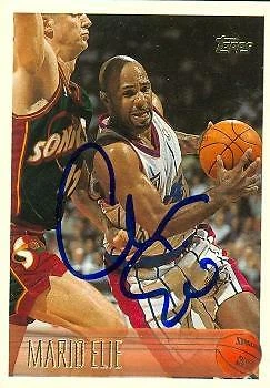 Mario Elie autographed Basketball Card (Houston Rockets) 1996 Topps #218 - Image 1 of 1