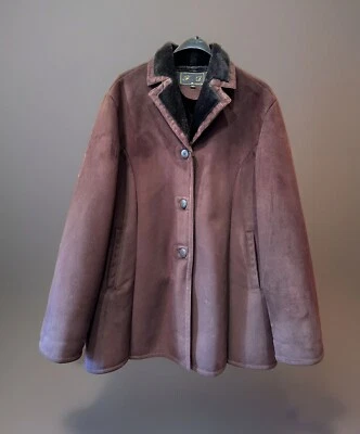 VTG Lambskin Fur Jacket Women's XL Brown Suede Italian Vegan? Maker F.D Korea - Image 1 of 4