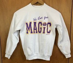 Vintage 1991 We Love You Magic Lakers Sweatshirt Youth Medium 10-12 NBA Crewneck - Picture 1 of 9