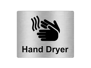 Hand Dryer Sign Adhesive Sticker Sign for Toilet, Bathroom, W.C, Loo - Picture 1 of 10