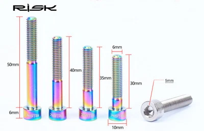 1PCS M6x30/35/40/50mm Titanium Bolt for Bicycle Headset Bolt 1 1/8 Ti Stem Cap - Image 1 of 4