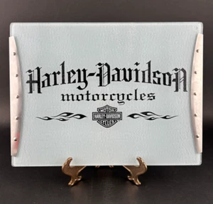 Harley Davidson Motorcycle Tempered Glass Cutting Board 16" x 12" Size - Picture 1 of 7