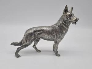 Scultura pastore tedesco in argento 800/massiccio 292 g - Foto 1 di 4
