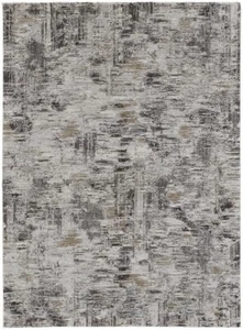 5' X 8' Gray and Ivory Abstract Power Loom Distressed Area Rug - Picture 1 of 1