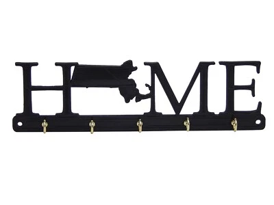 Soporte para llaves con forma de estado del hogar de Massachusetts estante para inauguración de casa pared regalo Foto 1 de 4