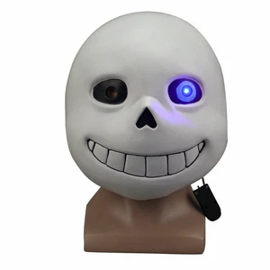 Luminous Undertale Sans Mask Cosplay Sans Papyrus LED Mask Halloween Latex Props - Picture 1 of 12