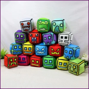Geometry Dash Cube Peluche Piccolo Cuscino Peluche Bambola Quadrato - Foto 1 di 42