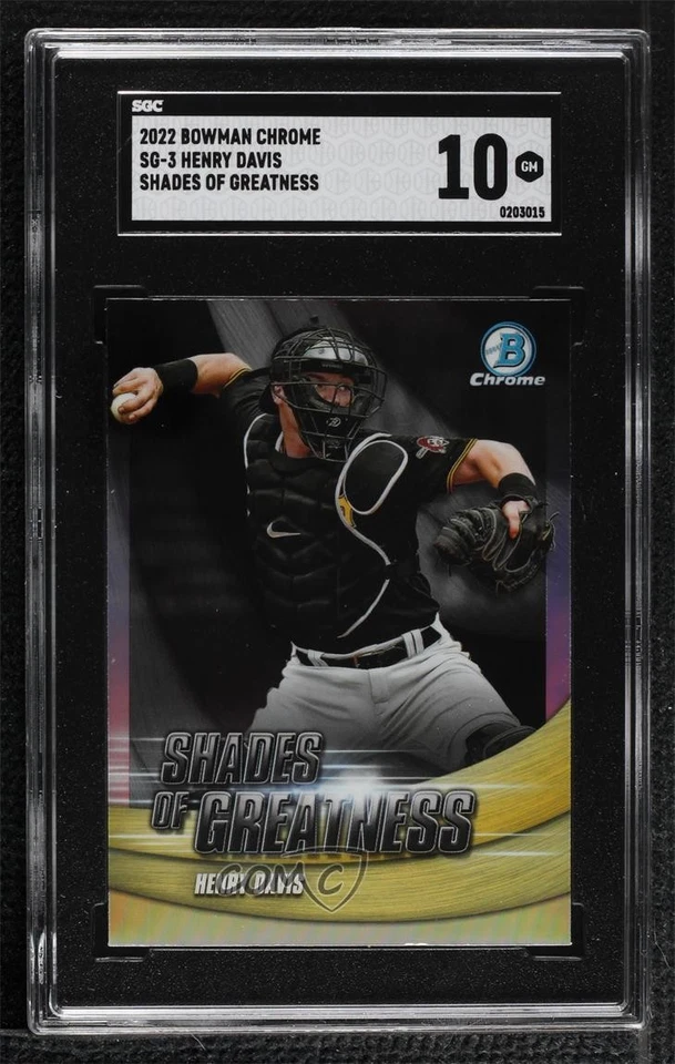 2022 Bowman Chrome Shades of Greatness Henry Davis #SG-3 SGC 10 GEM - Image 1 of 2