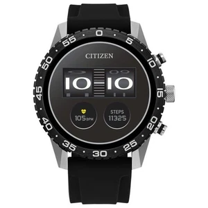 Reloj Citizen CZ Smart 44 mm Sport Wear OS correa de silicona negra MX1011-05X - Imagen 1 de 3
