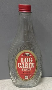 Vintage LOG Cabin SYRUP Glass BOTTLE Empty 12 Ounce BOTTLE - Picture 1 of 4