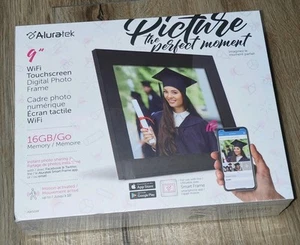 ALURATEK 9" WiFi TOUCHSCREEN DIGITAL PHOTO FRAME WITH MOTION 16GB NEW SEALED - Picture 1 of 7