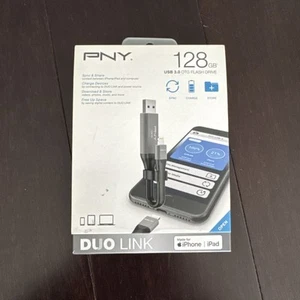 Nuevo - Unidad Flash PNY Duo Link USB 3.0 OTG para iPhone/iPad - PFDI128LA02GCRB - Imagen 1 de 8