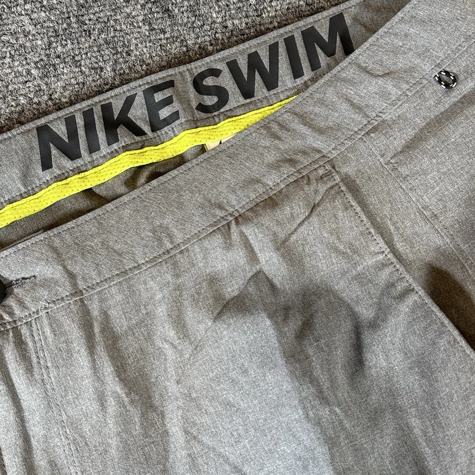Nike Swim Men’s Dri-Fit Hybrid Shorts 36 Gray Board Shorts Quick Dry Stretch - Image 1 of 4