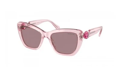 Óculos de sol feminino Swarovski SK6018 30017N armação rosa transparente 52 mm - Imagem 1 de 4