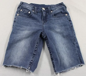 True Religion Shorts Boys 12 Distressed Cut Off Raw Hem Denim Jean Shorts - Picture 1 of 11