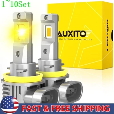 H11 LED Headlight Super Bulb Bright 6500K White 30000LM High/Low Beam 1-10Set - Image 1 of 4