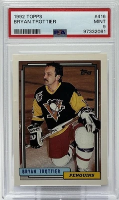 Bryan Trottier PSA 9 - 1992 Topps - Islanders, Penguins, Trotts, 8 Stanley Cups - Image 1 of 4