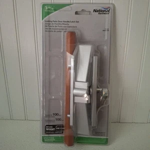 National Hardware N349-209 Terrassentür Verriegelung Griff/Riegel Set, Aluminium & Holz - Bild 1 von 5