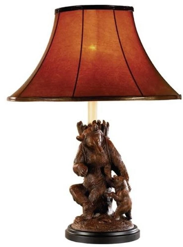 Whimsical USA-Made Bear Lamp with Mica Shade - Image 1 of 1