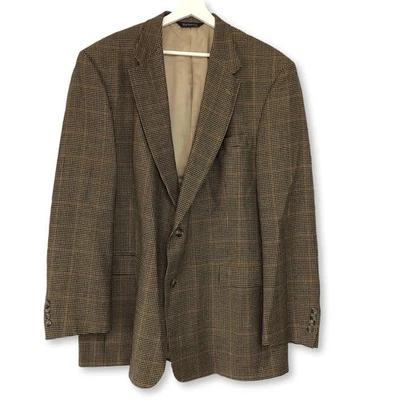 Burberrys Vintage Mens Wool Houndstooth Two Button Blazer Sport Coat Size 46L - Image 1 of 4