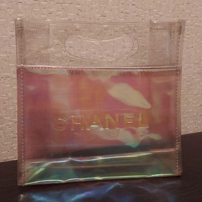 CHANEL Vinyl Handbag Tote Bag Auth Clear Mini Women France New Japan Novelty JP - Image 1 of 4