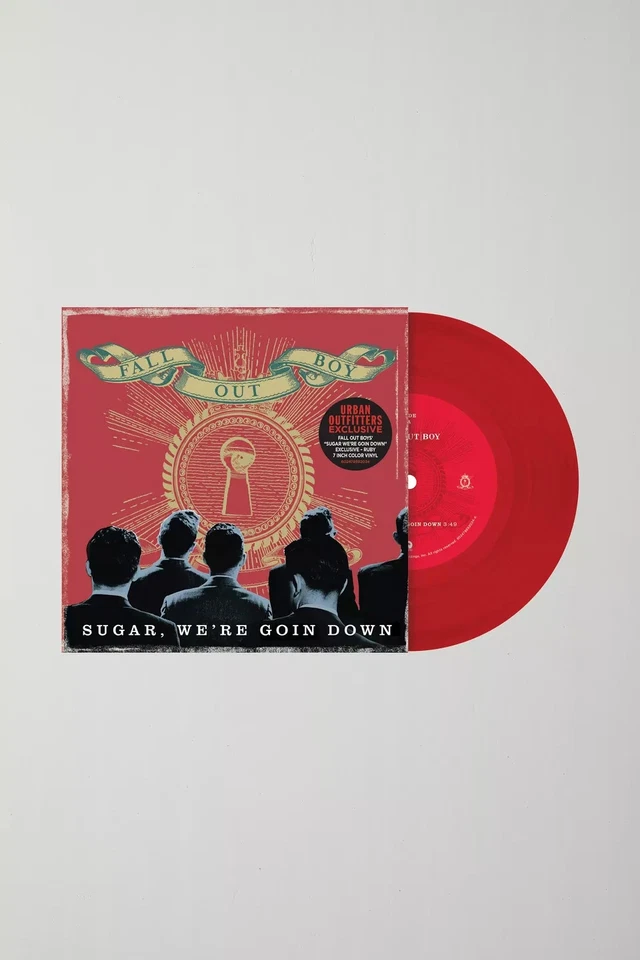 Fall Out Boy – Sugar, We're Goin Down 7" Red Vinyl  UO exclusive #/3000 IN HAND - Image 1 of 1