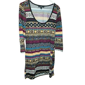 Derek Heart Kleid XL Mehrfarbig Geometrisch Freizeit L/Ärmel - Bild 1 von 4