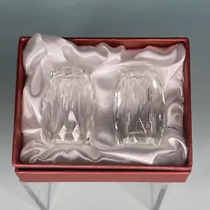 Simon Design Clear Crystal Salt & Pepper Set Diamond Cut Original Box New - Picture 1 of 8