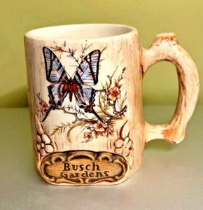 Taza de colección artesanía del tesoro jardines arbustos piedra blanca cerámica mariposa madera sintética - Imagen 1 de 4