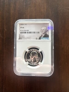 1958 25C Washington Quarter Ngc Slab Pf 68 90% Silver - Picture 1 of 3