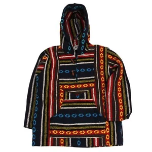 Kids Poncho Jacket Ethnic Cotton Blue - Picture 1 of 8
