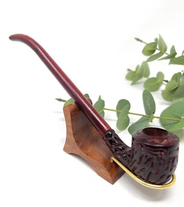 11' Churchwarden Bent Gandalf Pfeife Cheery Pipe handgeschnitzt Hobbitpfeife Round Bowl - Bild 1 von 7