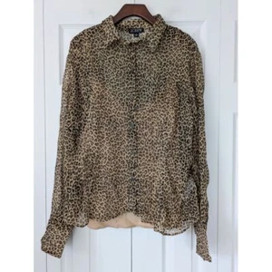 J. Crew Leopard Print Crinkle Chiffon Size 18 Brown NWT $148 CD521 - Picture 1 of 6