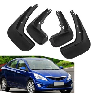 Mud Flaps Splash Guards Mudflaps Mudguards Fender Fit Hyundai Accent 11-16 Black - Picture 1 of 7