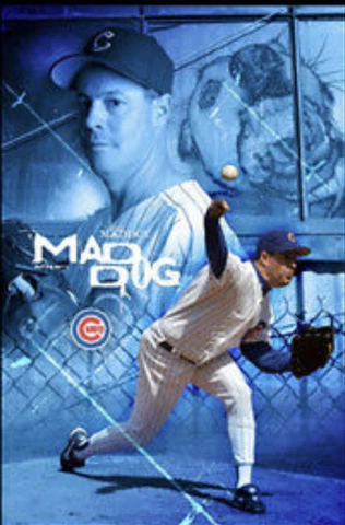VTG Sealed Unopened Greg Maddux Mad Dog 22x34 POSTER 2004 Chicago Cubs Cover