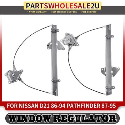 2x Front Window Regulator for Nissan D21 1986-1994 Pathfinder 97-95 Pickup 95-97 - Image 1 of 4