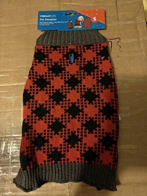 YT2- Vibrant Life Buffalo Plaid Dog Sweater Black and Red Size L among Labrador