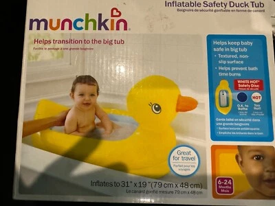 Bañera inflable de seguridad Munchkin pato bebé 6-24 meses NUEVA EN CAJA viaje Foto 1 de 4