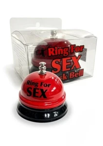 Ring The Bell for Sex Adult Bachelor Party Table Desk Bell Bar - Red/Black - Picture 1 of 3