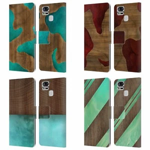 OFFICIAL ALYN SPILLER WOOD & RESIN LEATHER BOOK CASE FOR ASUS ZENFONE PHONES - Picture 1 of 7