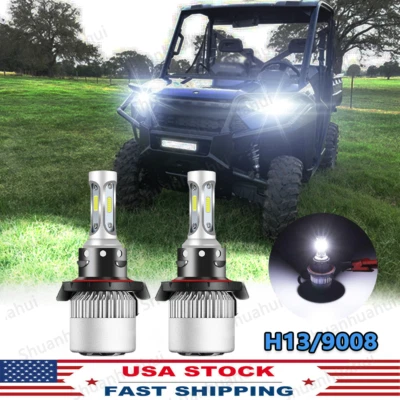 For Polaris Ranger RZR 800S 900S 1000 XP Light Ranger 100W LED Bulbs Headlights - Image 1 of 4