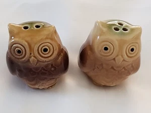 Salero y pimentero pequeño búho decoración otoño cerámica - Imagen 1 de 5