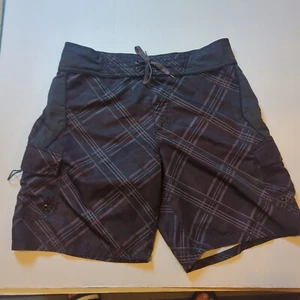 Alpinestars Men's Board Shorts Sz 36 Black Gray Drawstring Pockets Surfing Pool - Picture 1 of 15