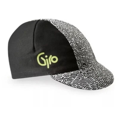 GIRO Classic Cotton Cap Elastic Rear Panel Bike Cap, Black white Dots - Image 1 of 3
